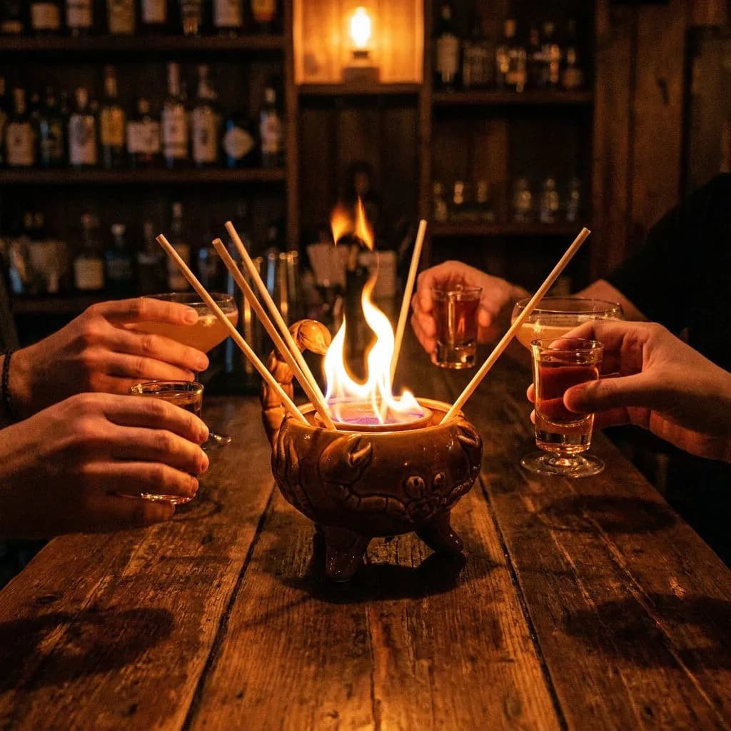 Tiki Bars in Murray Hill with Vintage Glassware and Rum Menus