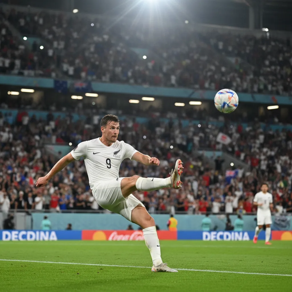 Tim Payne clearing the ball in New Zealand's white jersey during World Cup 2026