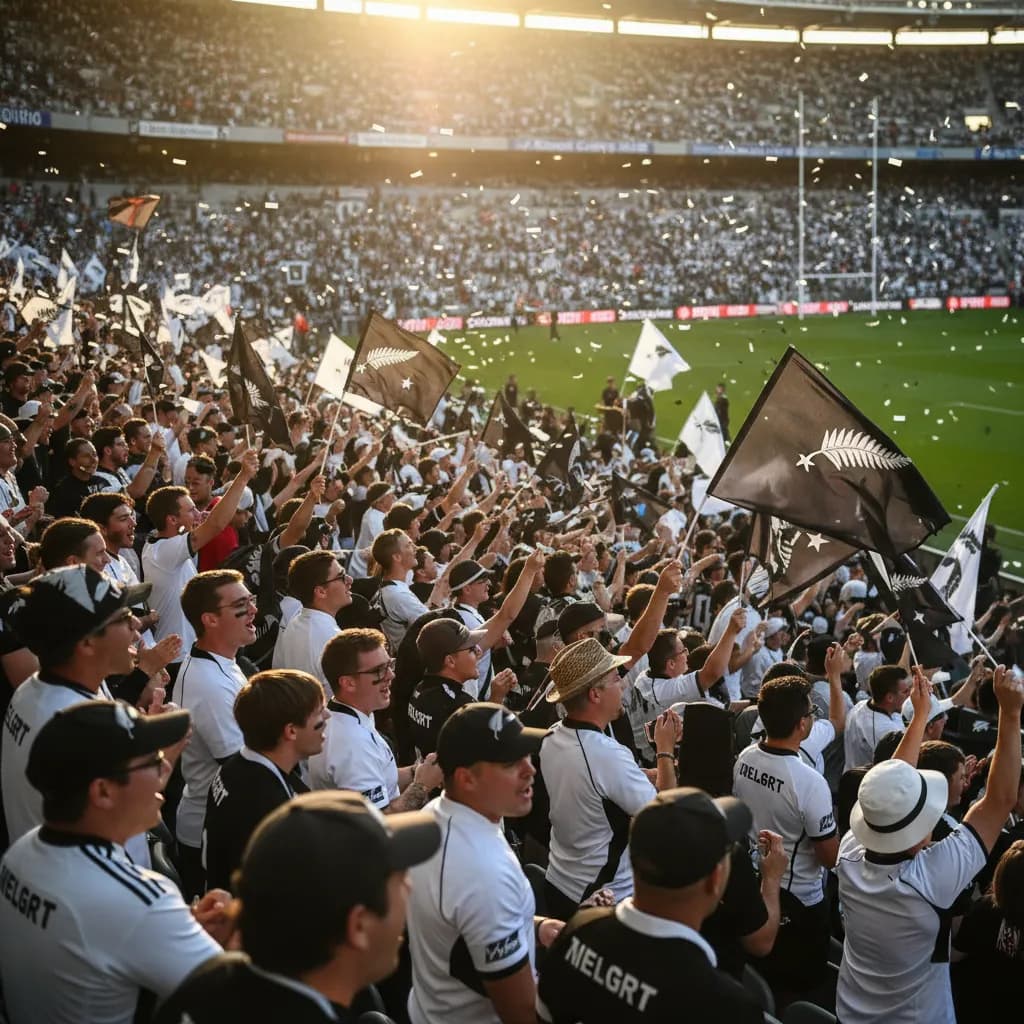 Tim Payne clearing the ball in New Zealand's white jersey during World Cup 2026