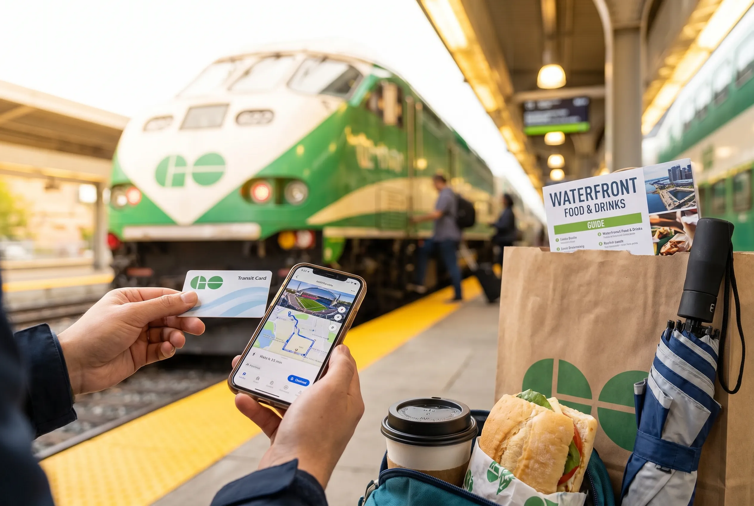 A bright practical scene for toronto stadium go transit ttc and waterfront food guide.