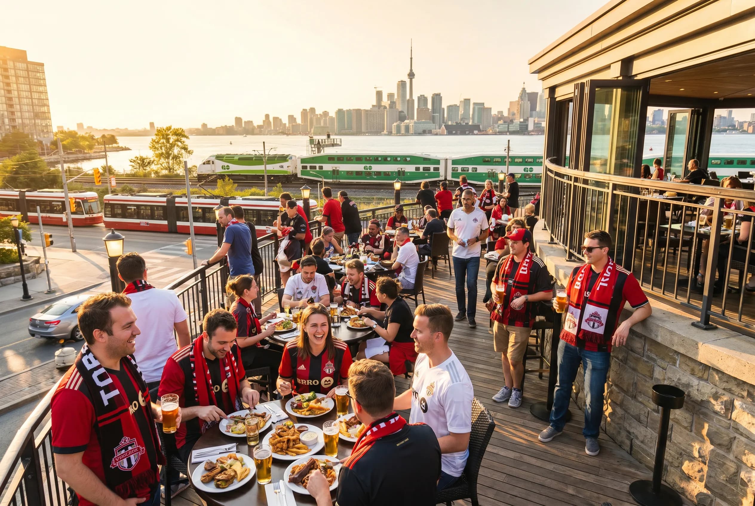 World Cup supporters navigating Toronto during match day.