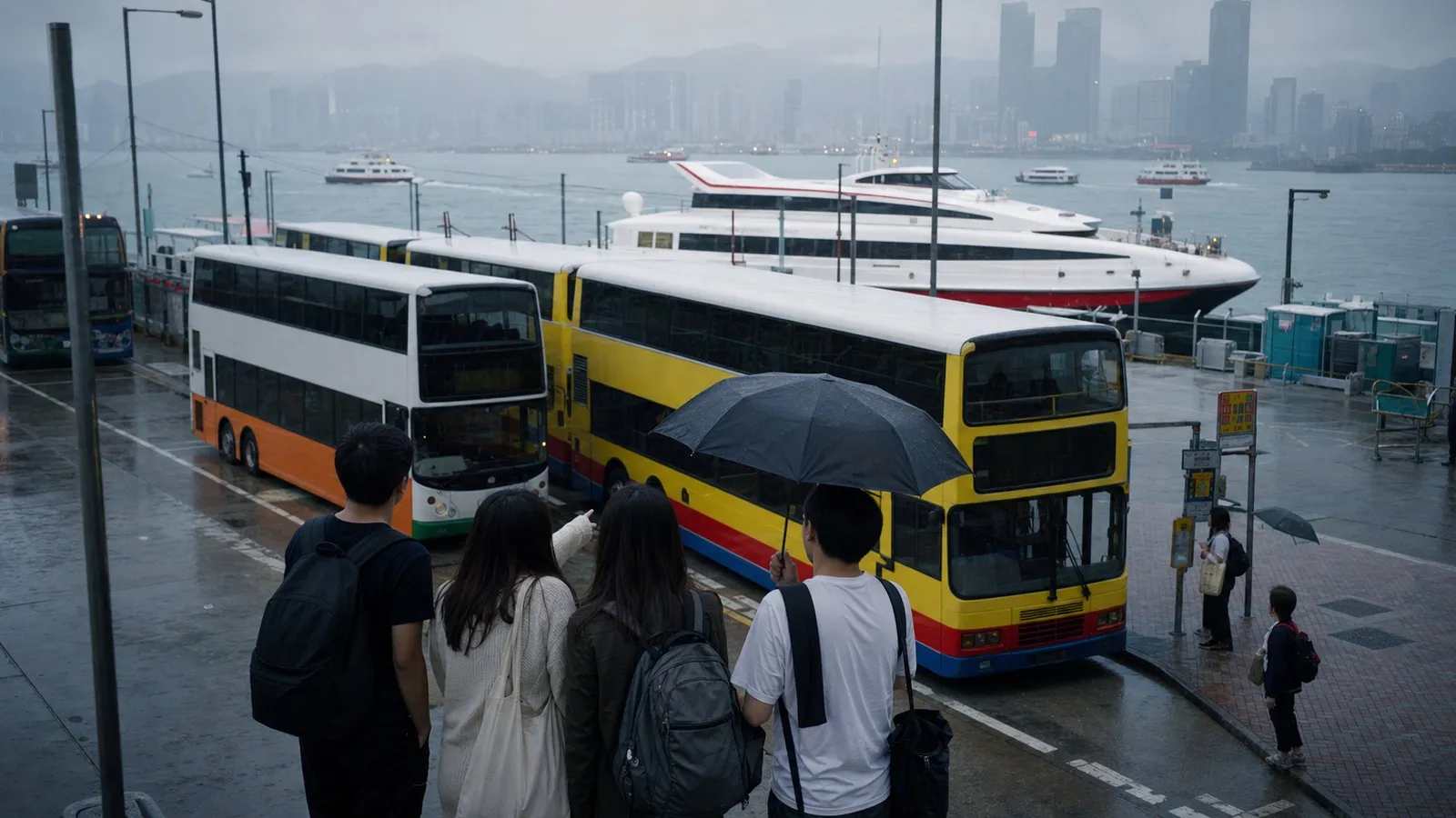 Photorealistic real-world decision scene showing when to choose Karpo or Transit.