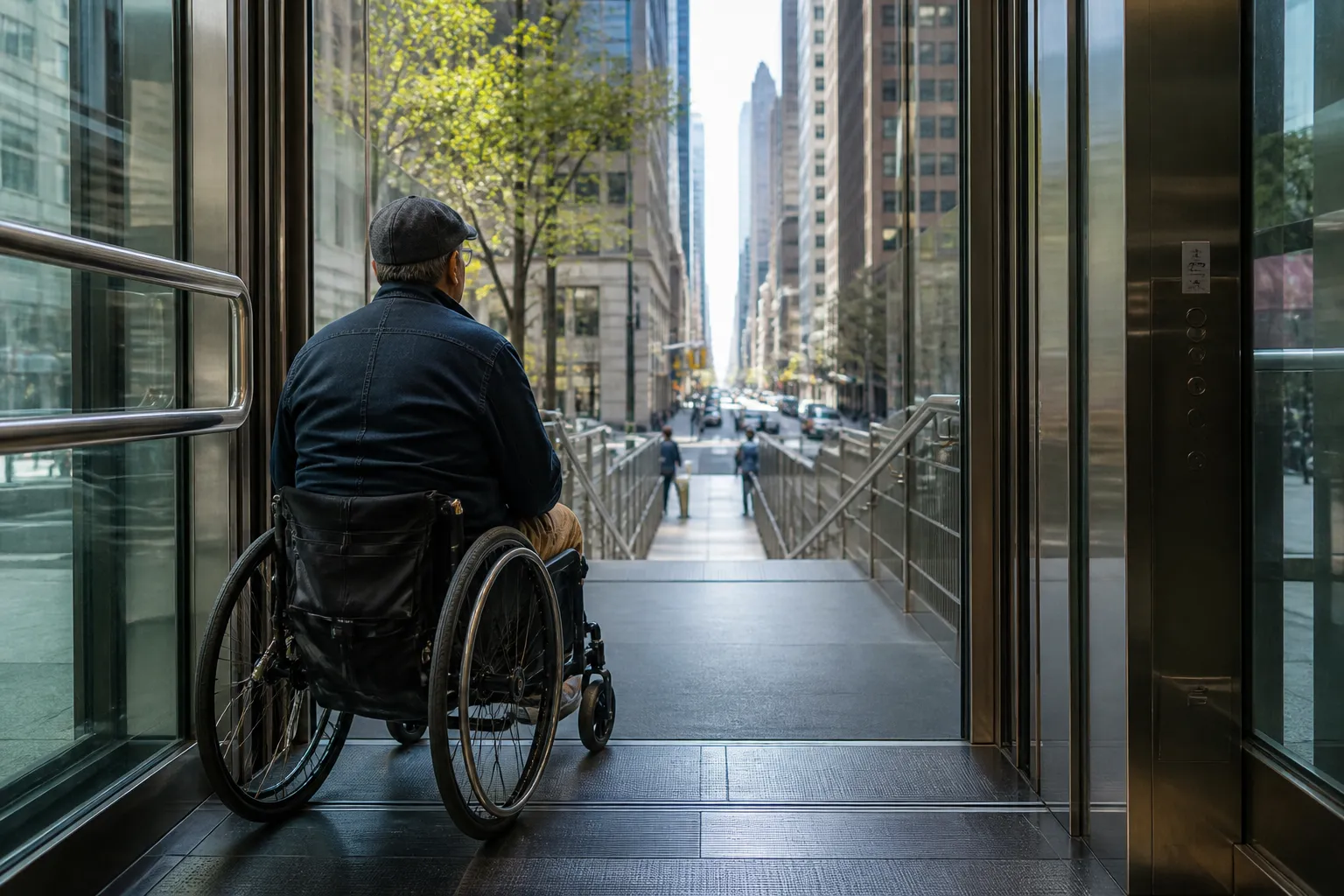 Local NYC scene for AMC Theaters: Car-Free Day Trips From NYC For Travelers With Limited Mobility.