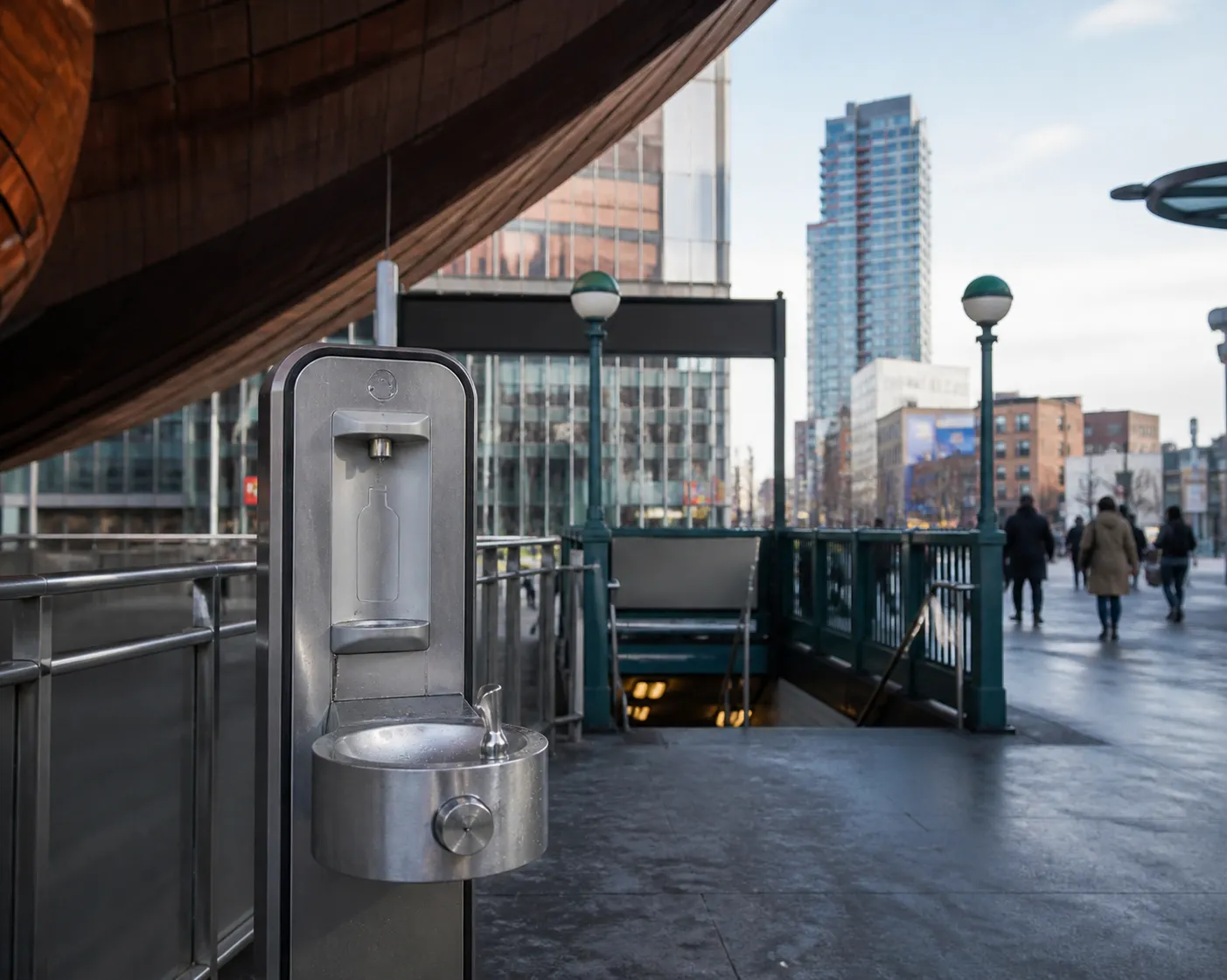 Local NYC scene for Barclays Center: NYC Water-Bottle Refill Stations And Public Fountains.