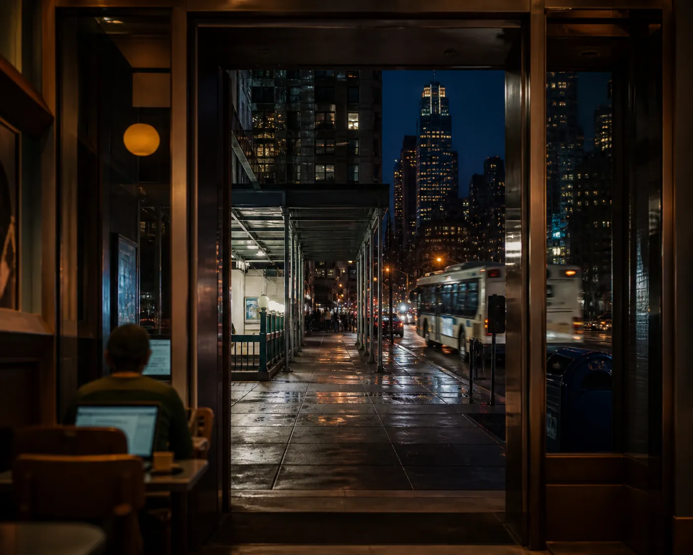 Local NYC scene for Movie Theater: Late-Night NYC Cafés Where You Can Actually Work On A Laptop.