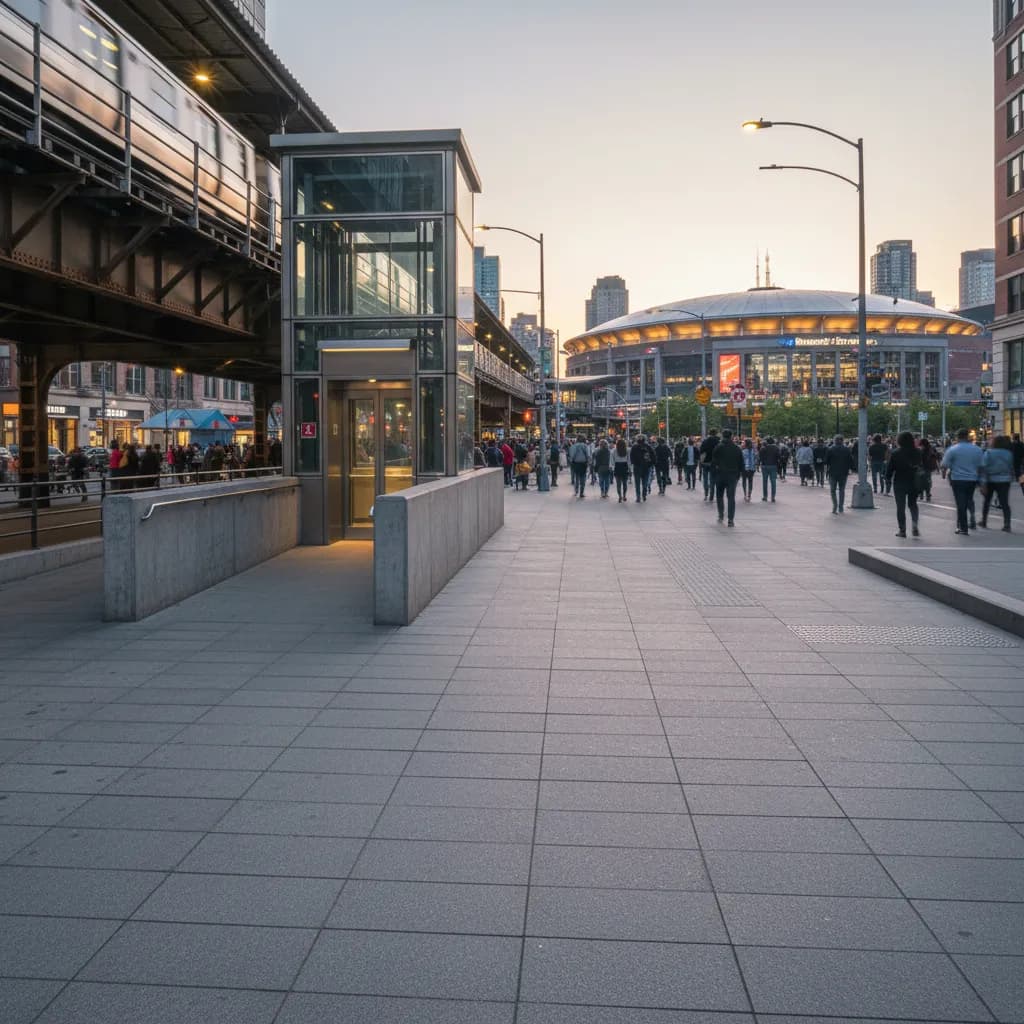 Brooklyn transit and sidewalk route planned around arena crowds.