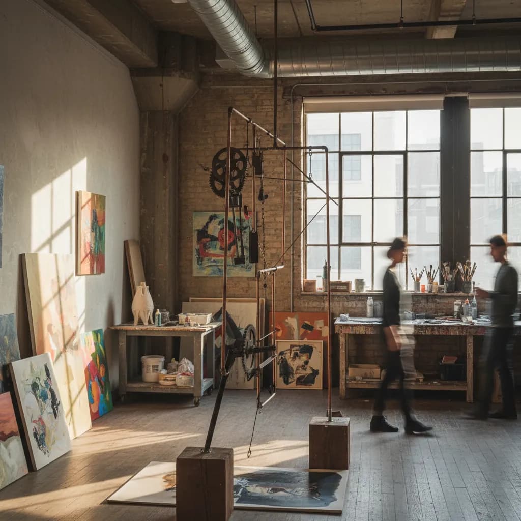 Editorial-style detail scene for Triangle Arts Association in New York.