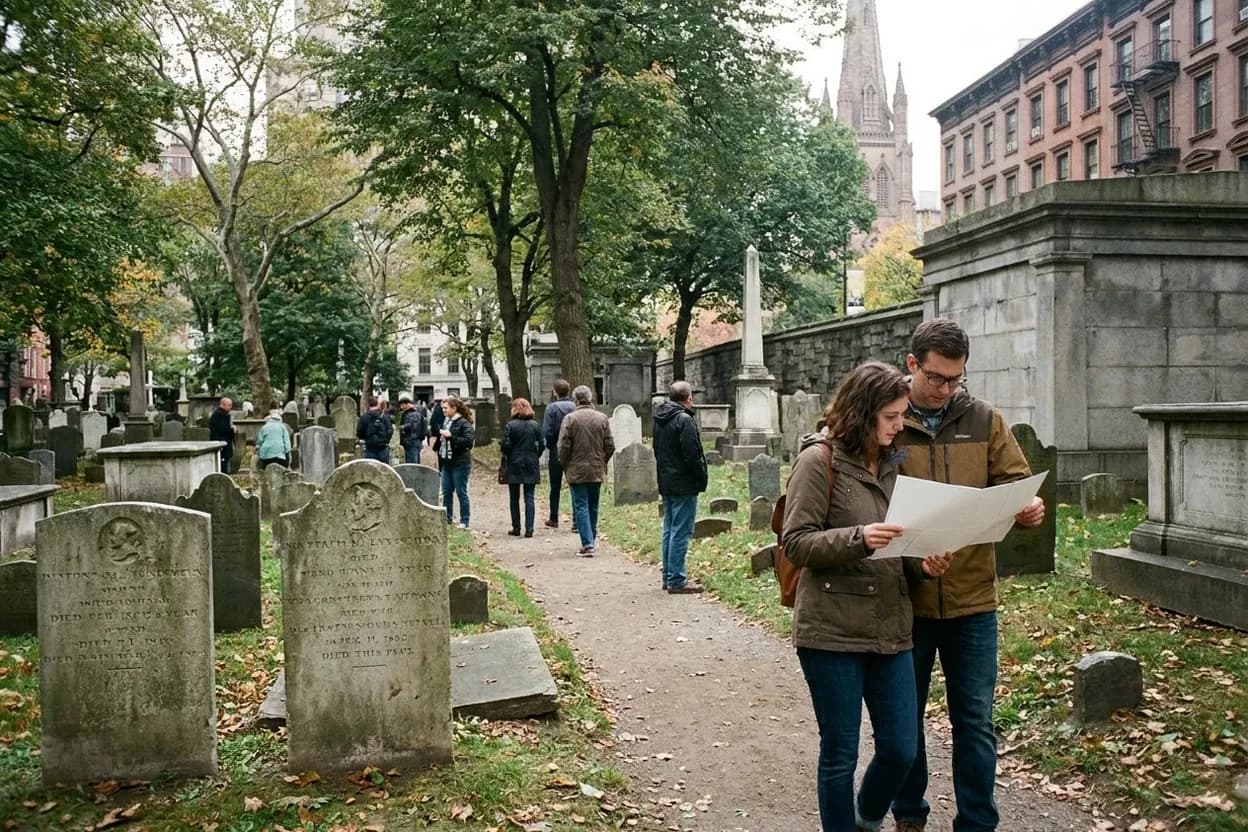 Cover scene for Trinity Church Cemetery: The Uptown Graveyard With Hudson Views and Literary History