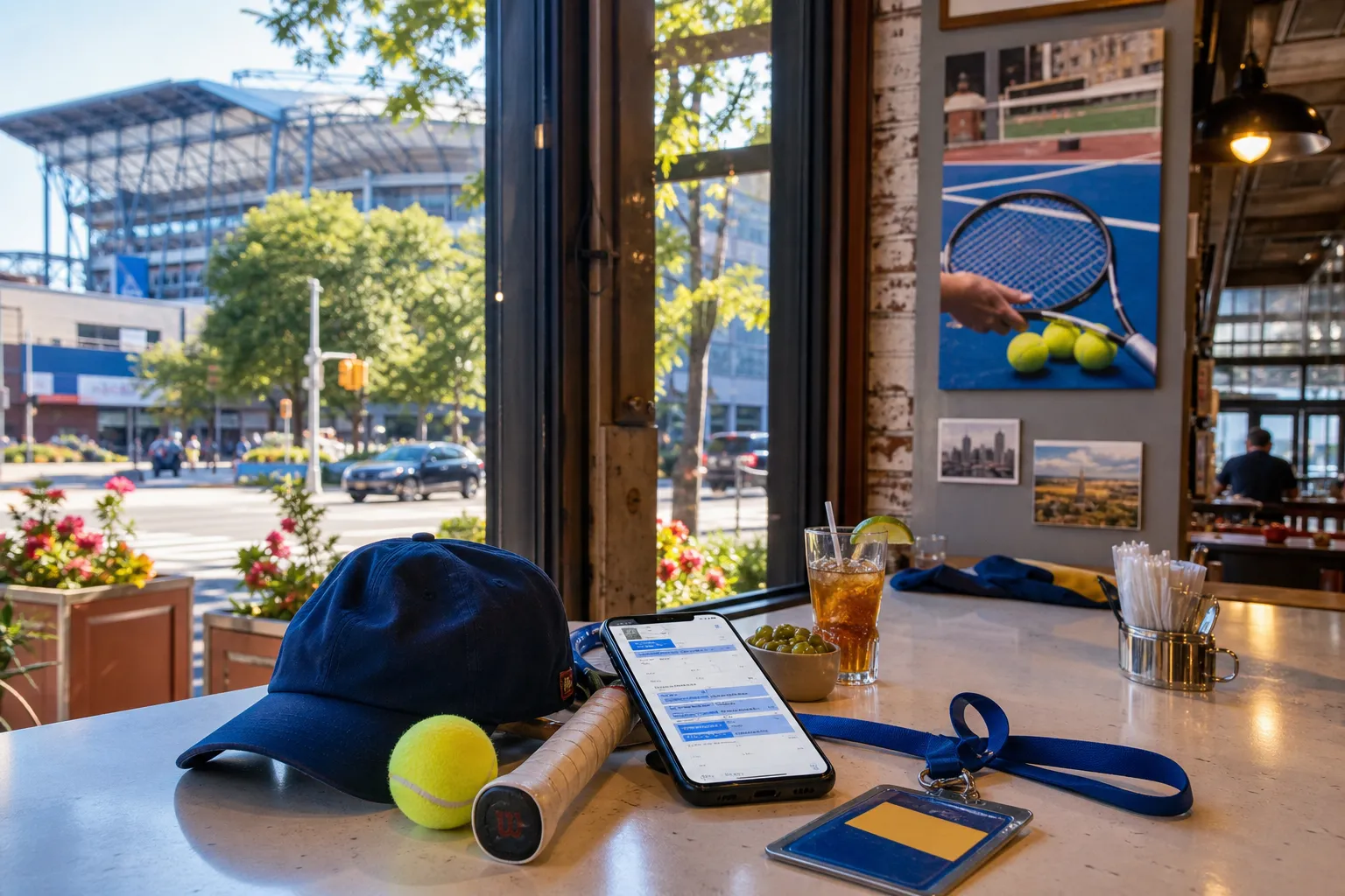 A bright New York local-life cover for Permanent Daylight Saving Time Travel Tips For US Open 2026, with US Open 2026 tennis details.