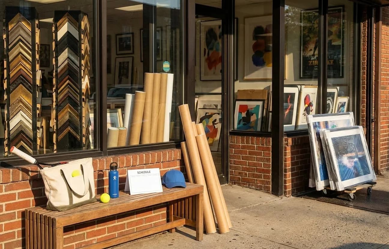 A bright Queens local-life scene connected to Wicker Movie Poster Framing Shops Near US Open Flushing.