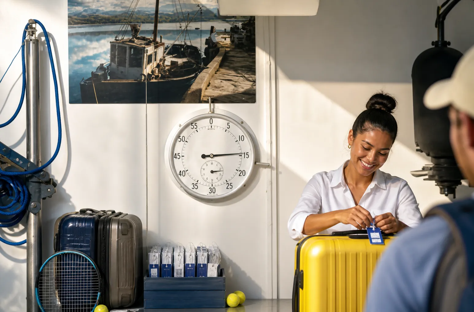 A bright Queens local-life scene connected to Barclays Center Near US Open 2026: Airport Luggage Lockers For Evening Ticket Holders.