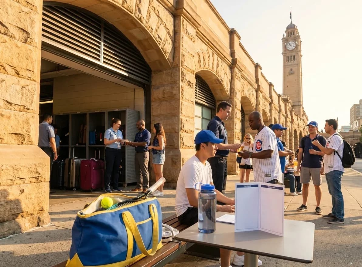 A bright Queens local-life scene connected to Cardinals vs Yankees Luggage Storage Near US Open Venue.