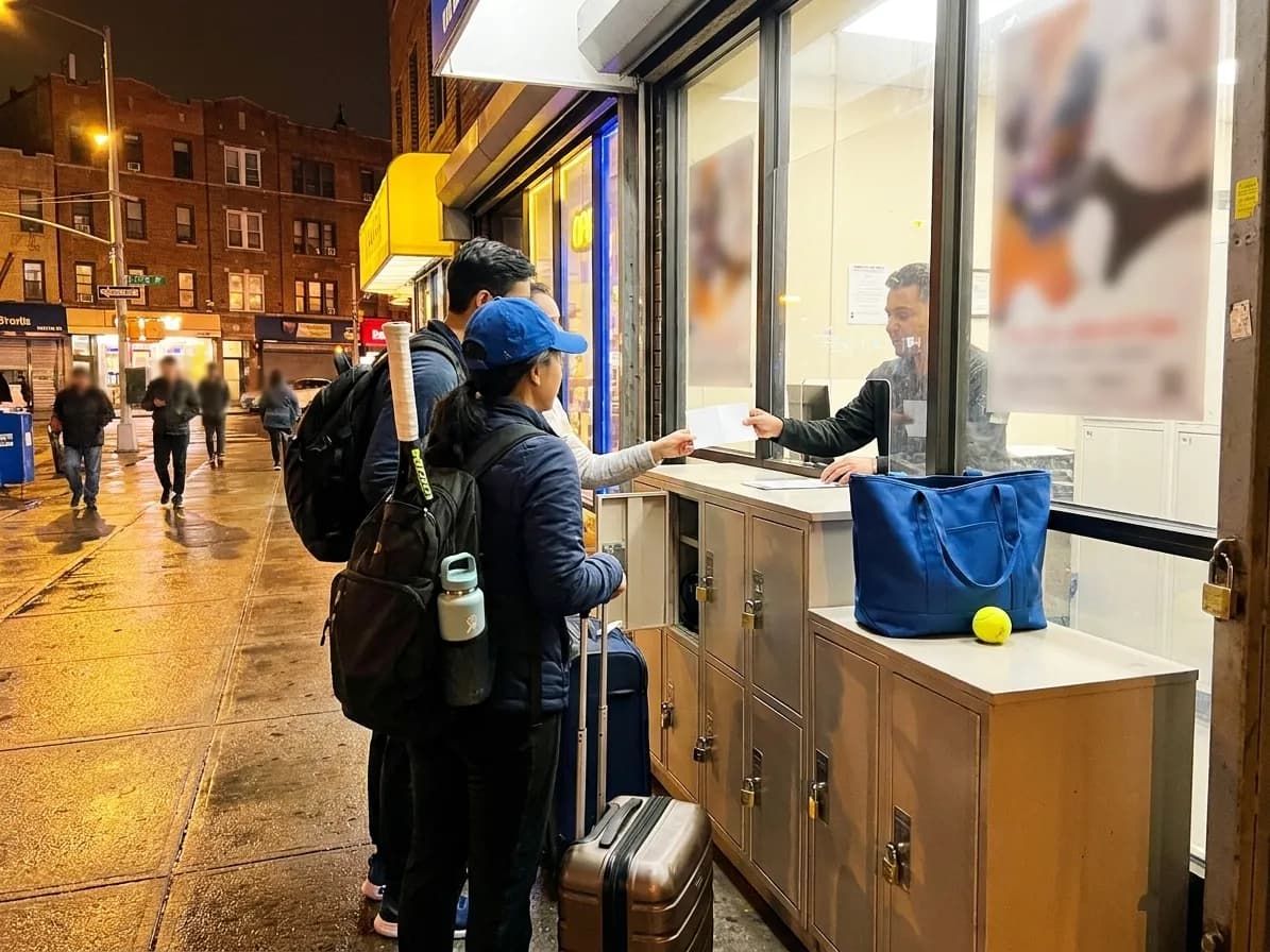 A bright Queens local-life scene connected to Cardinals vs Yankees Luggage Storage Near US Open Venue.