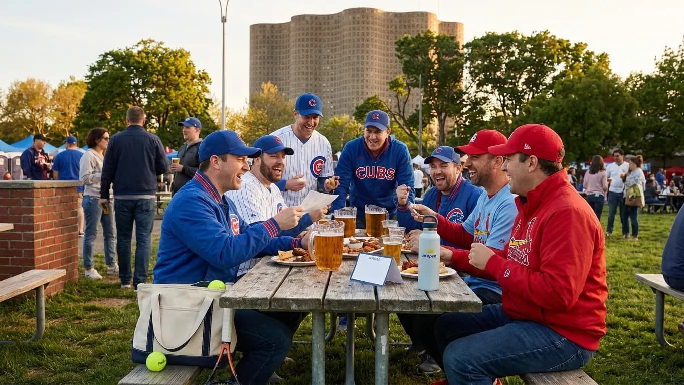 A bright Queens local-life scene connected to Cubs vs Cardinals Tavern Hops After Queens Tennis Sessions.