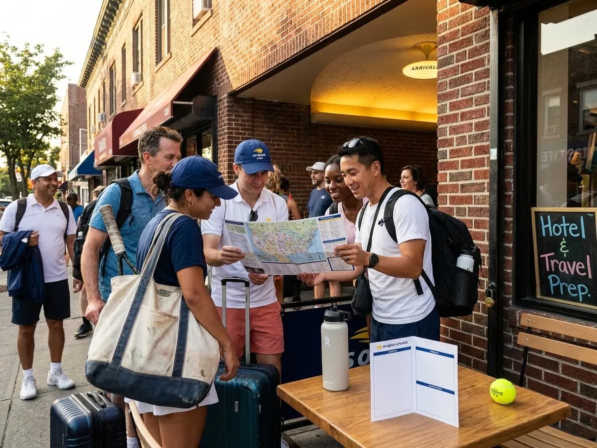 A bright Queens local-life scene connected to Japan Earthquake Travel Prep for International US Open Fans.
