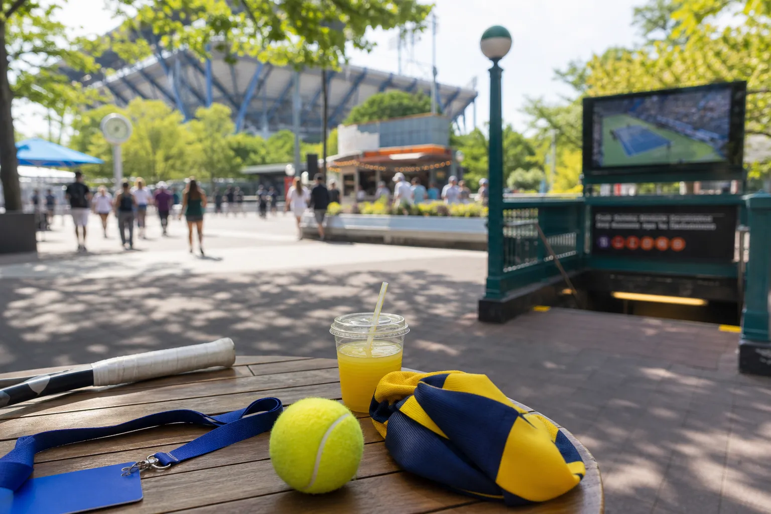 A bright Queens local-life scene connected to Seattle Sounders vs Querétaro Soccer Pubs Near US Open 2026.