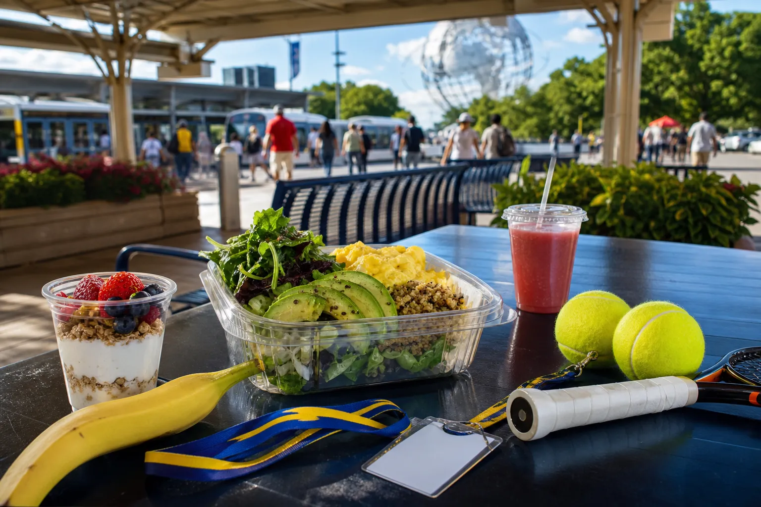A bright Queens local-life scene connected to Salmonella Egg Recall Safe Breakfast Choices Near US Open 2026.