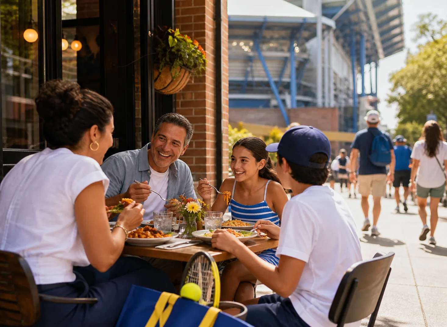 A bright Queens local-life scene connected to Restaurant Chain Alternatives Near 2026 US Open Flushing Queens.