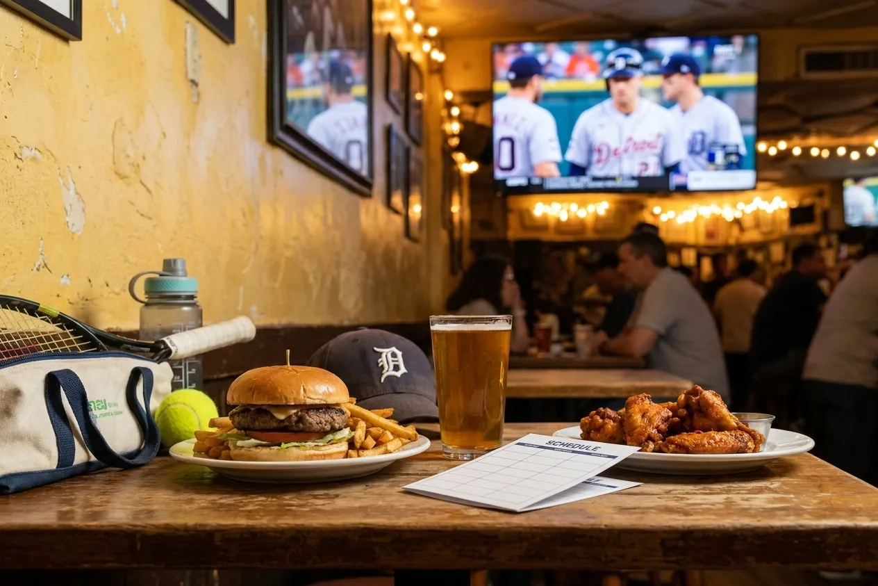 Bright New York local-life cover for Tarik Skubal Fans: Watch MLB Games at Flushing Sports Bars.