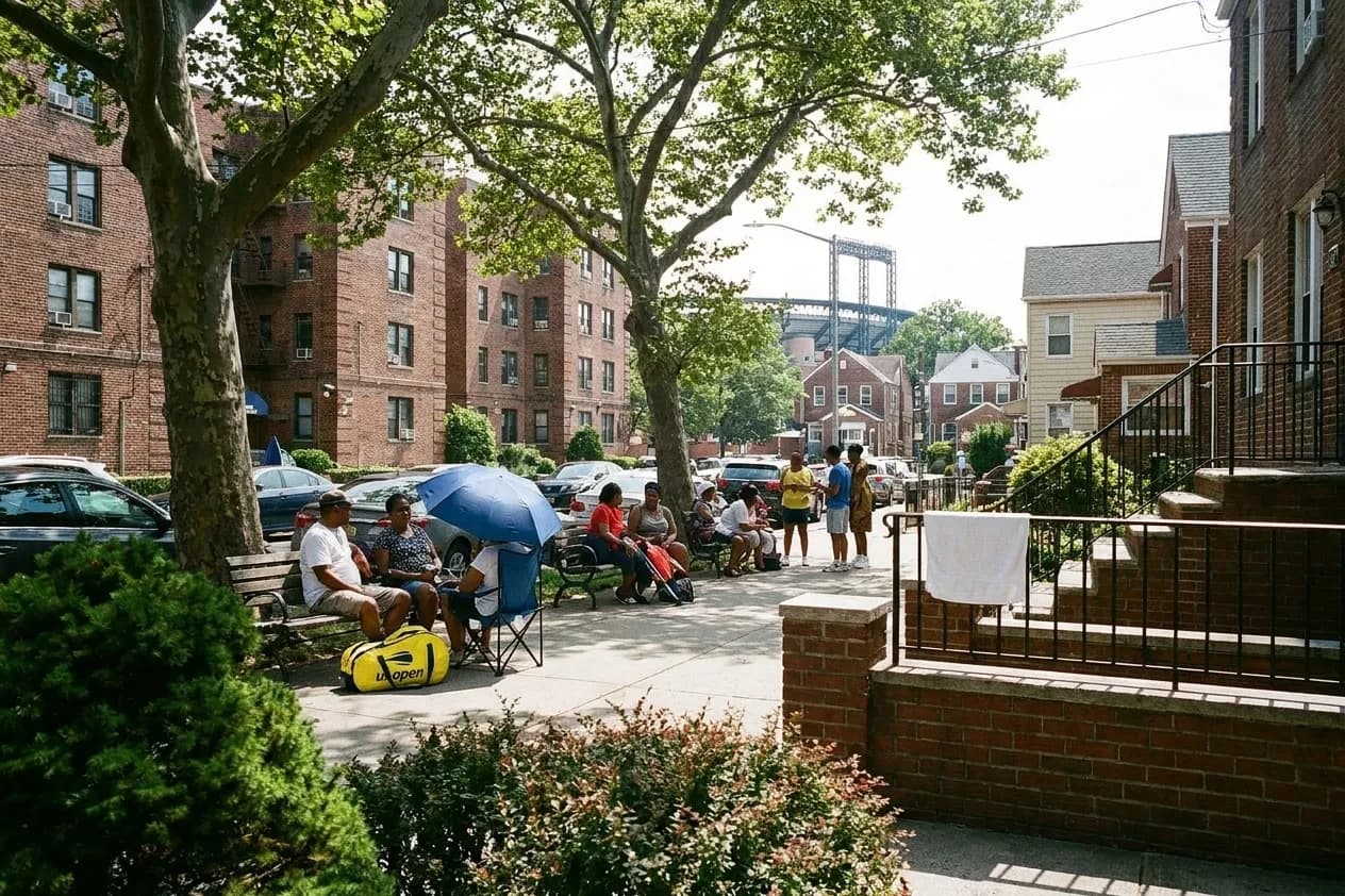 A distinct New York editorial scene inspired by meadow lake queens, connected to US Open week.