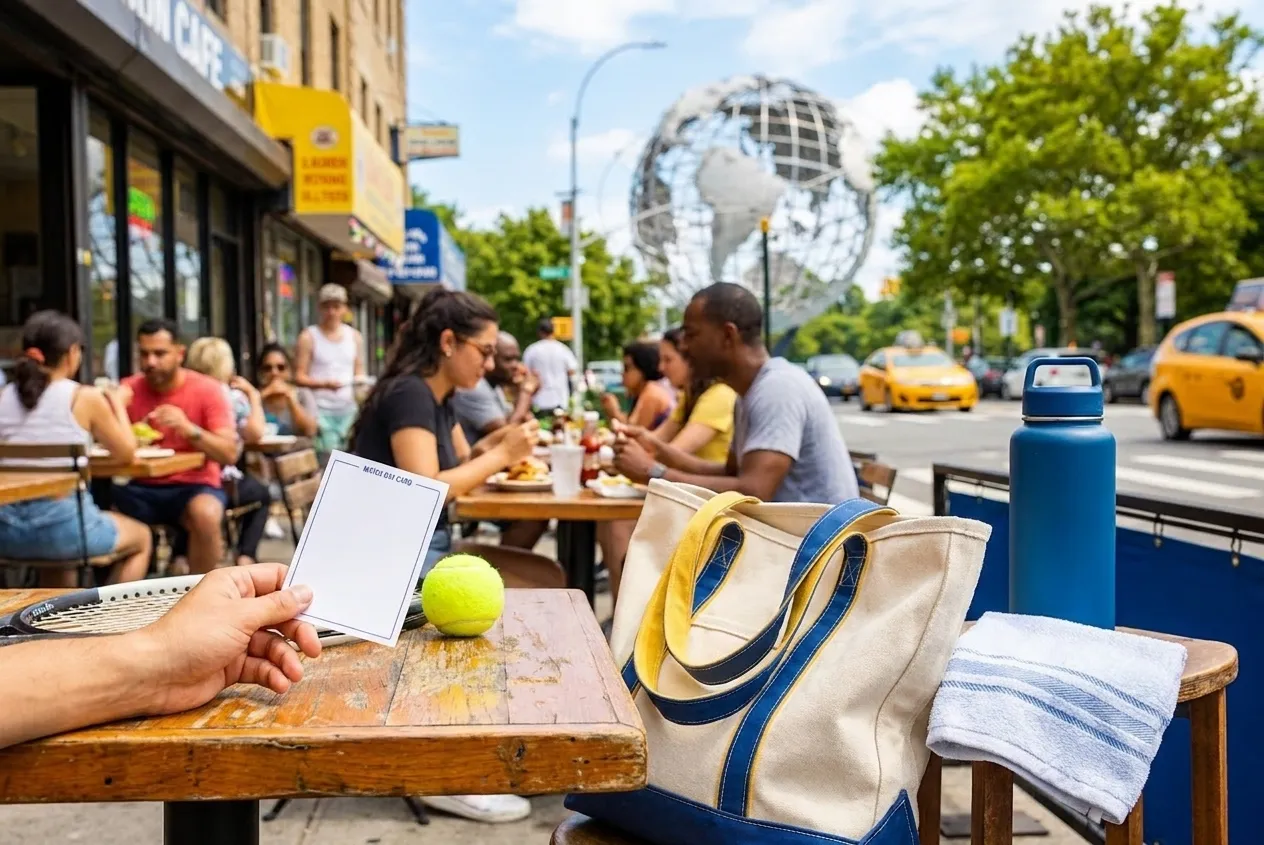 Bright Queens local-life detail for Gauff And Sabalenka Fan Photo Ideas At US Open 2026.