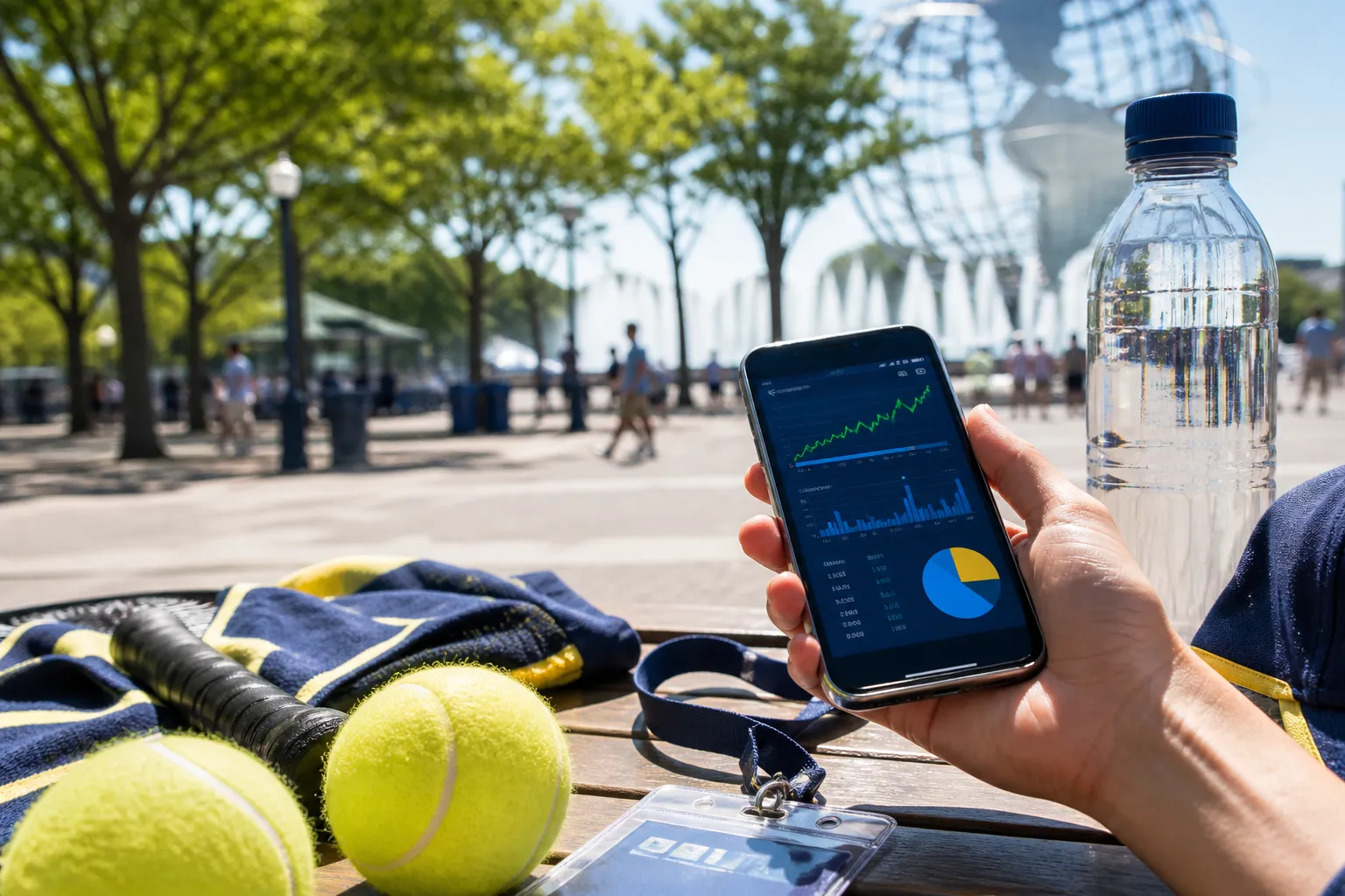 A bright Queens local-life scene connected to PLTR Stock Data-Driven Ticket Budgeting For US Open 2026.