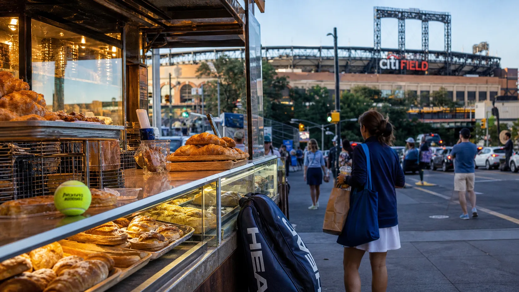 A bright Queens local-life scene connected to Chris Hansen Near US Open 2026: Late Bakery Runs After Night Sessions.