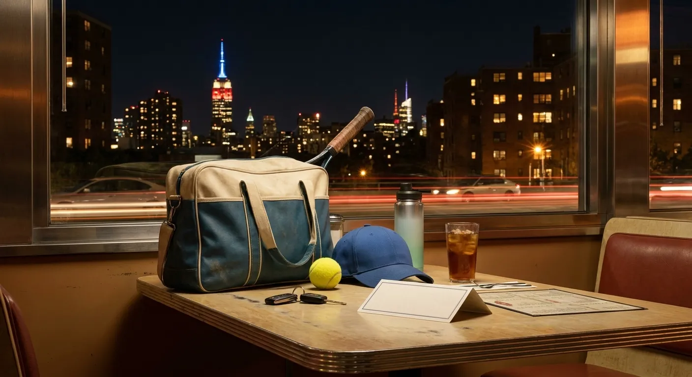 Bright New York local-life cover for Kavinsky Night Drive Vibes After Queens Tennis Matches.