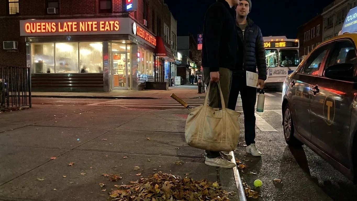 A bright Queens local-life scene connected to Kavinsky Night Drive Vibes After Queens Tennis Matches.