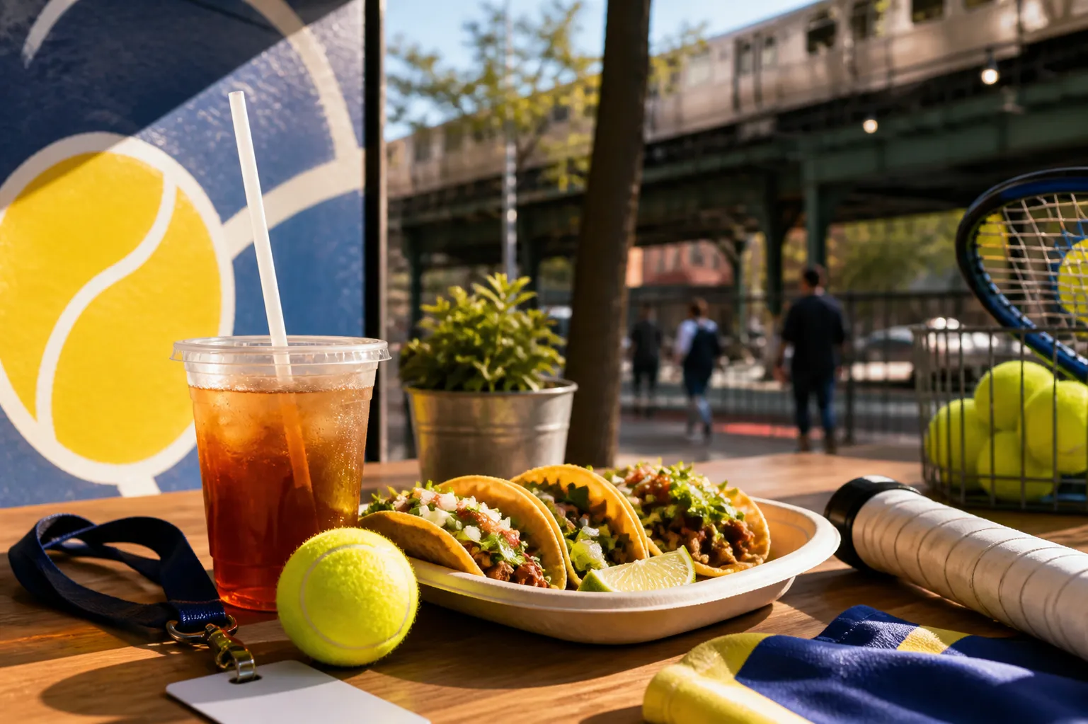 A bright New York local-life cover for Kevin Durant Basketball Sneaker Shops Around US Open 2026, with US Open 2026 tennis details.
