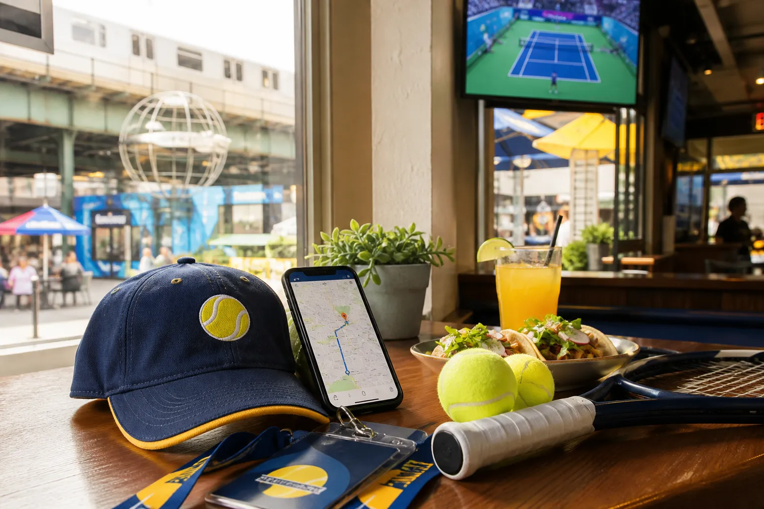 A bright New York local-life cover for Mexico vs Canada Soccer Brunch Before US Open 2026, with US Open 2026 tennis details.