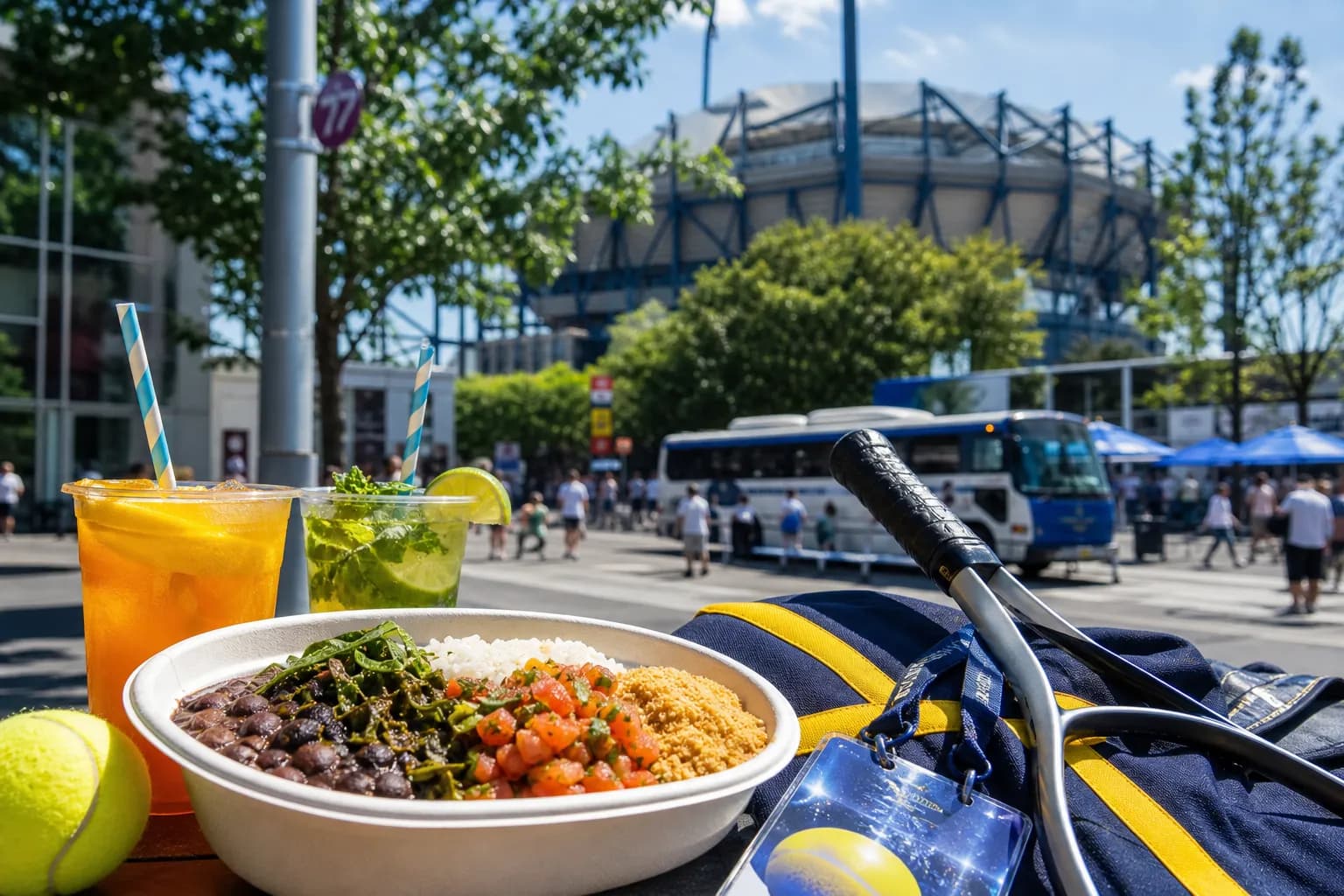 A bright Queens local-life scene connected to Flamengo vs Vitória Brazilian Food Stops Near US Open 2026.