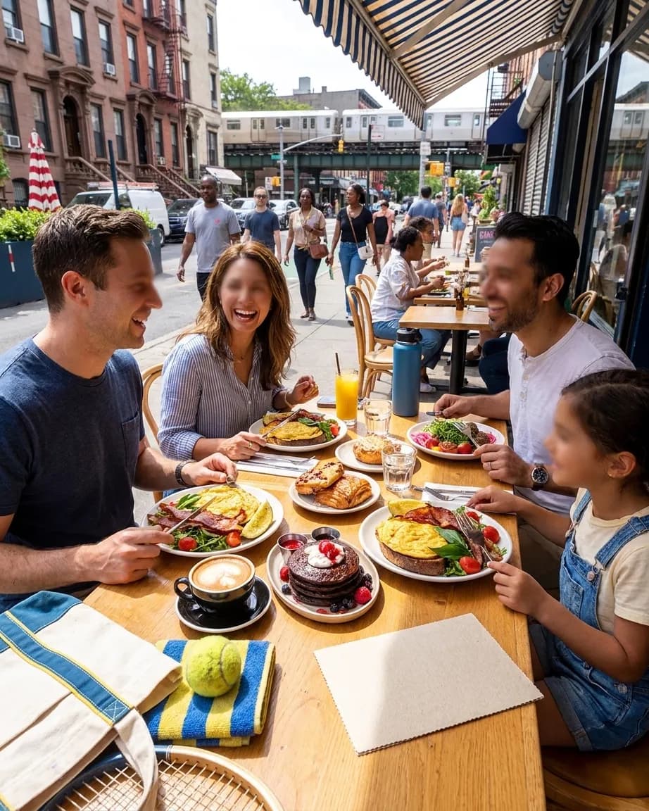 Bright Queens local-life detail for Mystics Vs Aces Playbook For US Open 2026 Family Dinner.