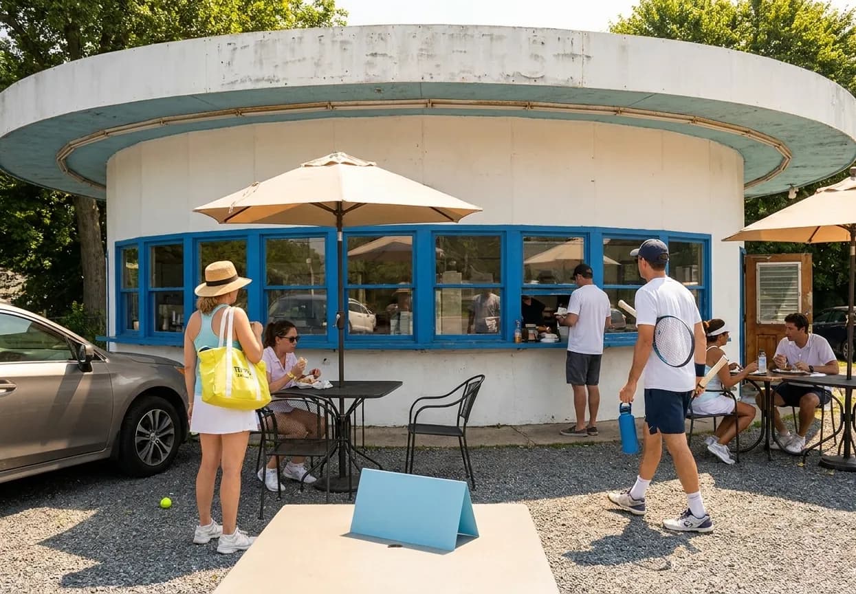 A bright Queens local-life scene connected to Flavio Cobolli Italian Delis Near 2026 US Open Flushing.