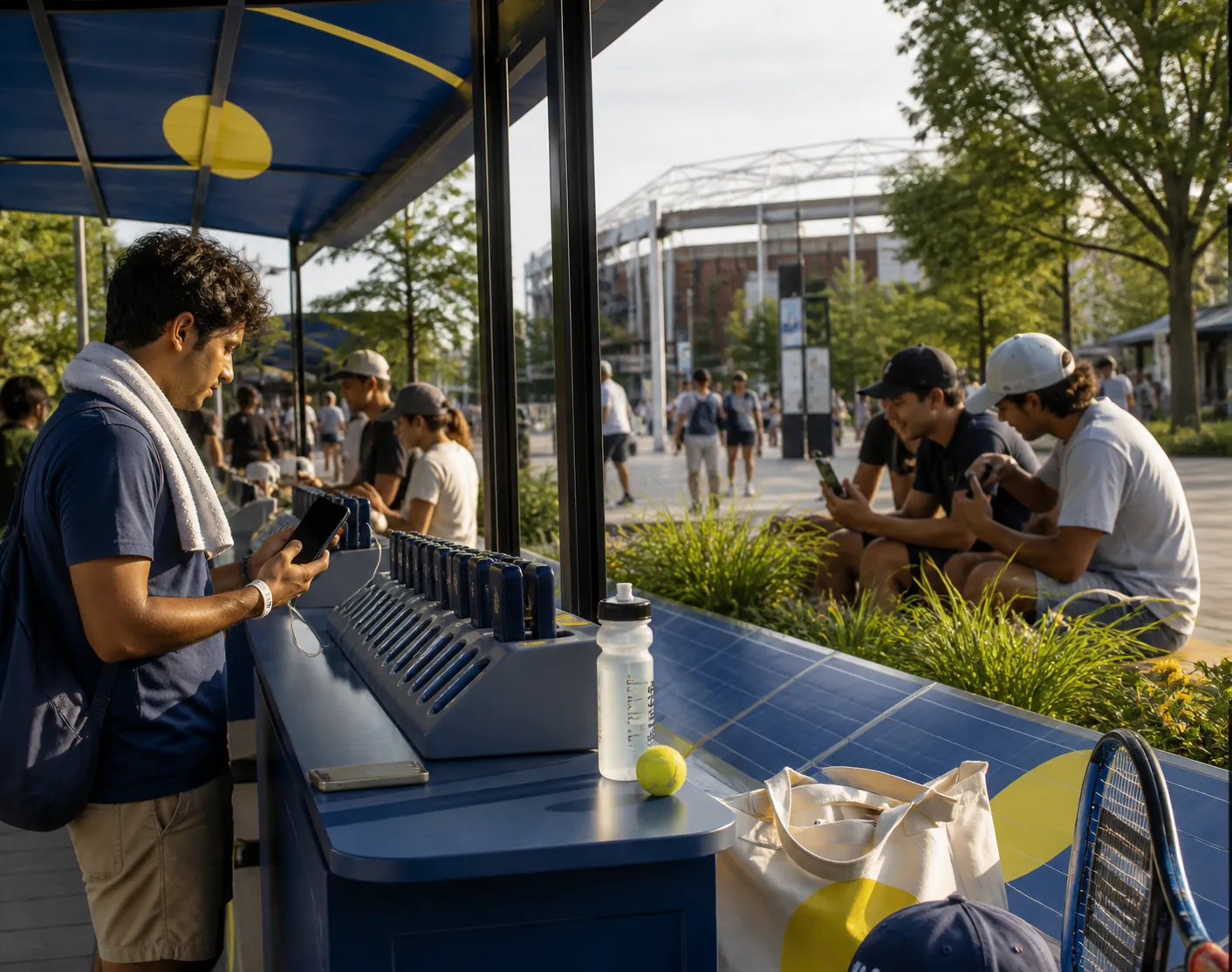 Bright New York local-life cover for Zay Flowers Ravens Fans Portable Phone Charging US Open Queens.