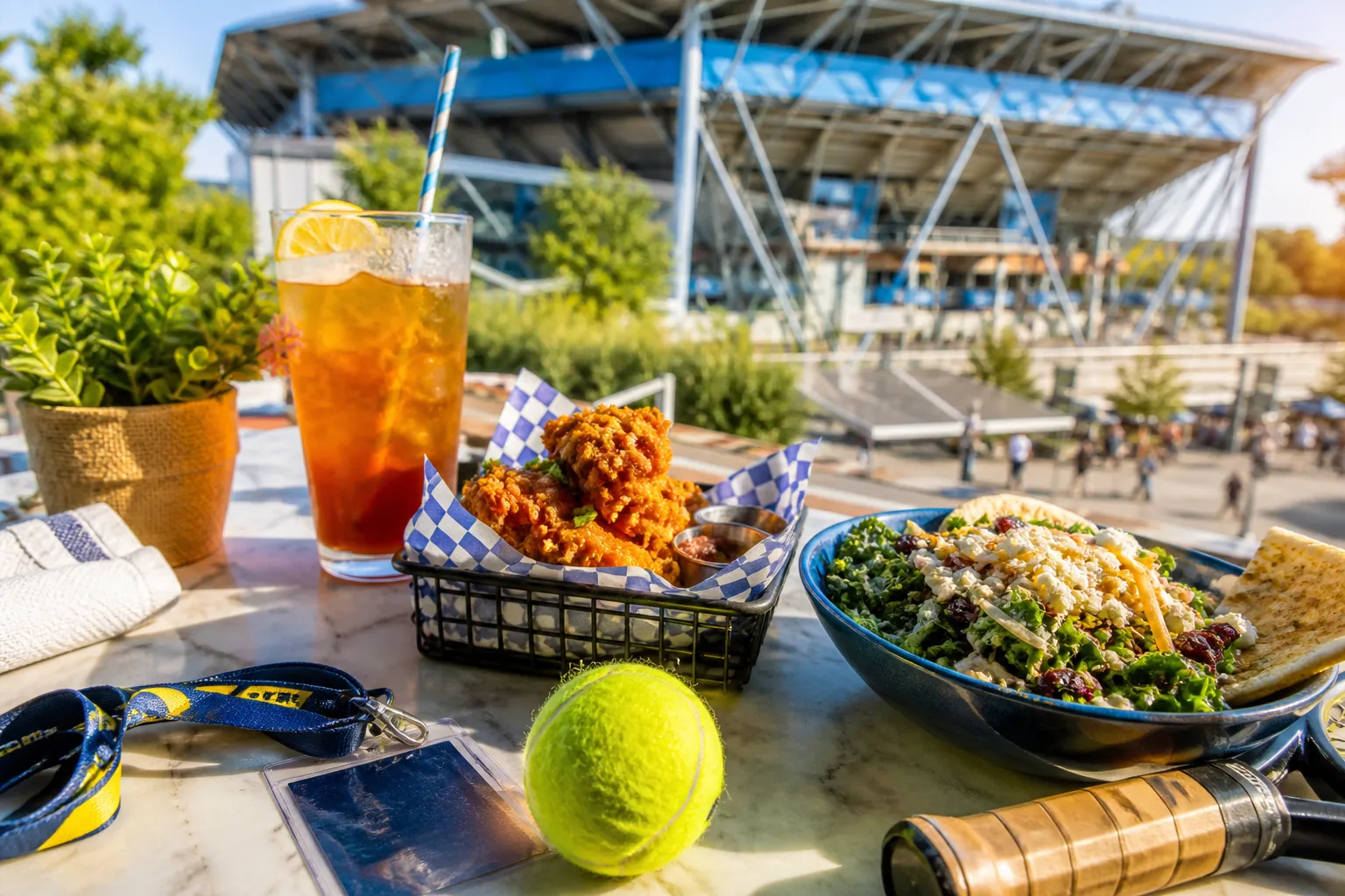 A bright New York local-life cover for PSG vs Man United Brunch Screens Around US Open 2026, with US Open 2026 tennis details.