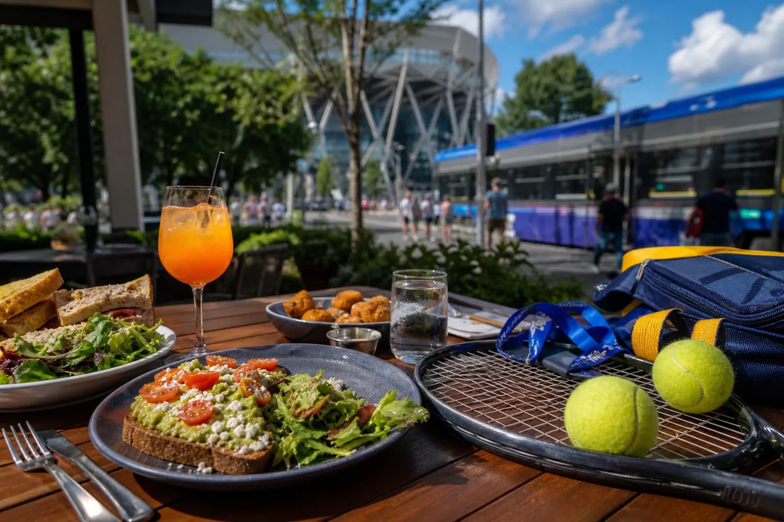 A bright Queens local-life scene connected to PSG vs Man United Brunch Screens Around US Open 2026.
