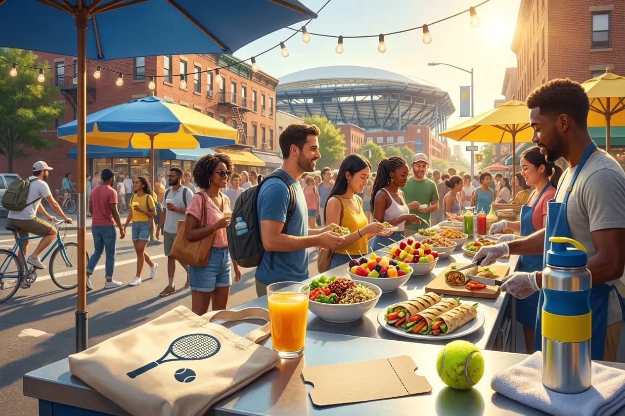 Bright realistic US Open 2026 local-life cover for Ultra Processed Food Alternatives Near US Open 2026.