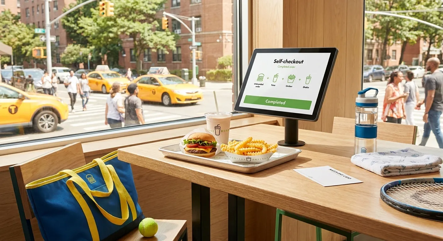 Bright Queens local-life detail for Shake Shack Self-Checkout Tips Around US Open 2026.