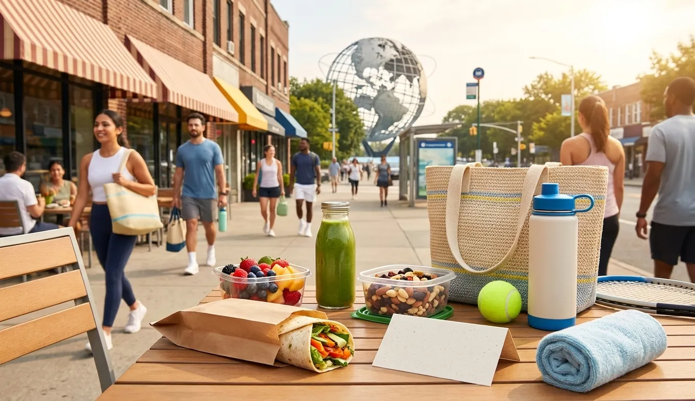 Bright Queens local-life detail for Low-Sugar Stadium Snacks Inspired By US Open 2026.