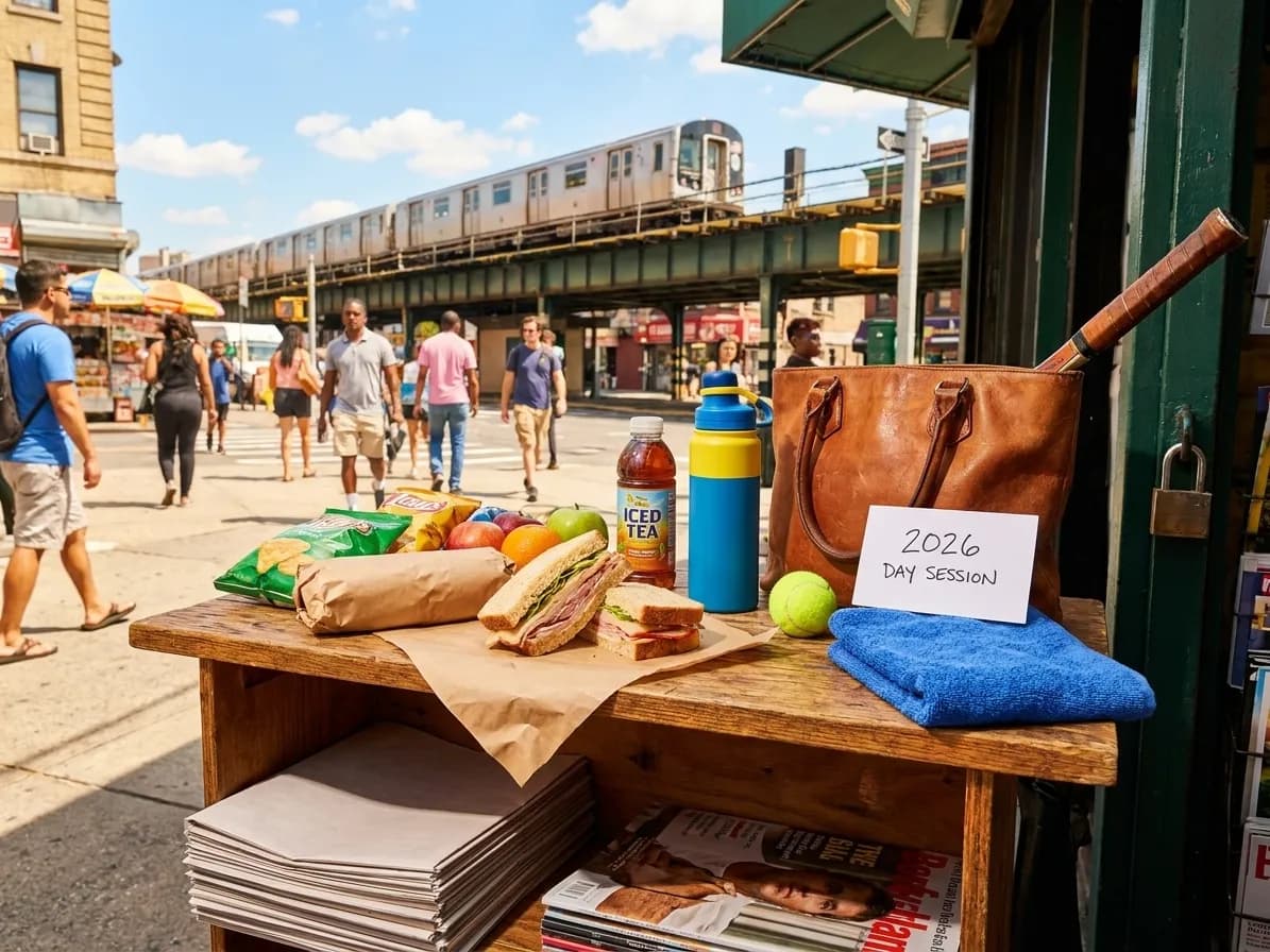 Bright realistic US Open 2026 local-life cover for Bodega Picnic Rules For US Open 2026 Day Sessions.