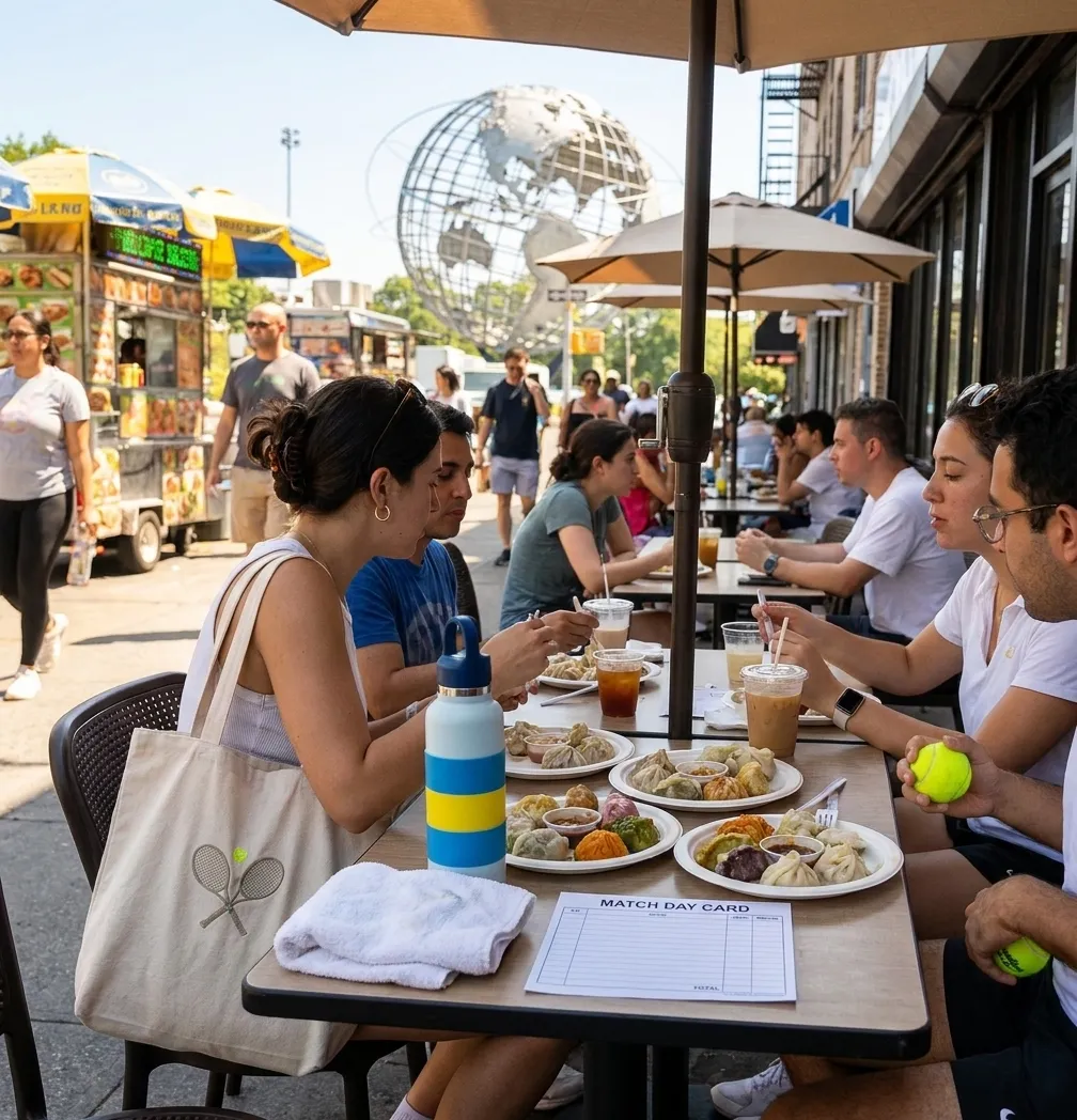 Bright Queens local-life detail for Queens Food Crawl Ideas For US Open 2026 First-Timers.