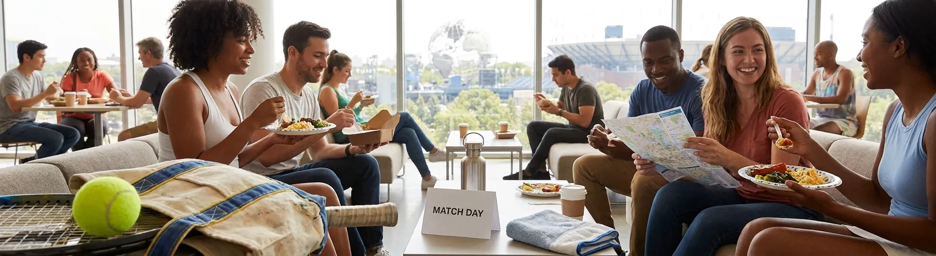 Bright realistic US Open 2026 local-life cover for Queens Food Crawl Ideas For US Open 2026 First-Timers.
