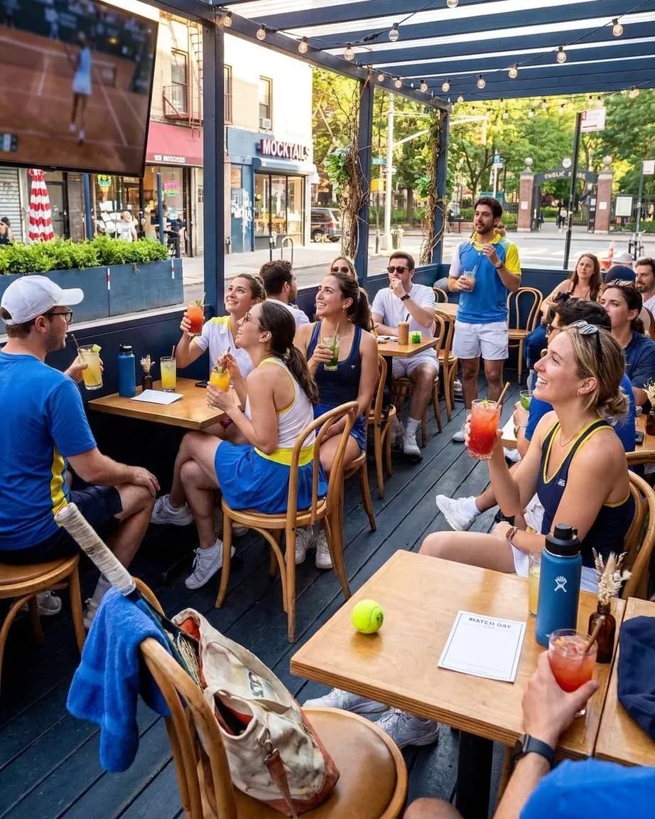 Bright Queens local-life detail for Mocktail Bars For US Open 2026 Night-Session Fans.