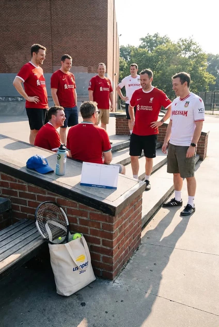 Bright New York local-life cover for Liverpool vs Wrexham Morning Pubs Before US Open Grounds.