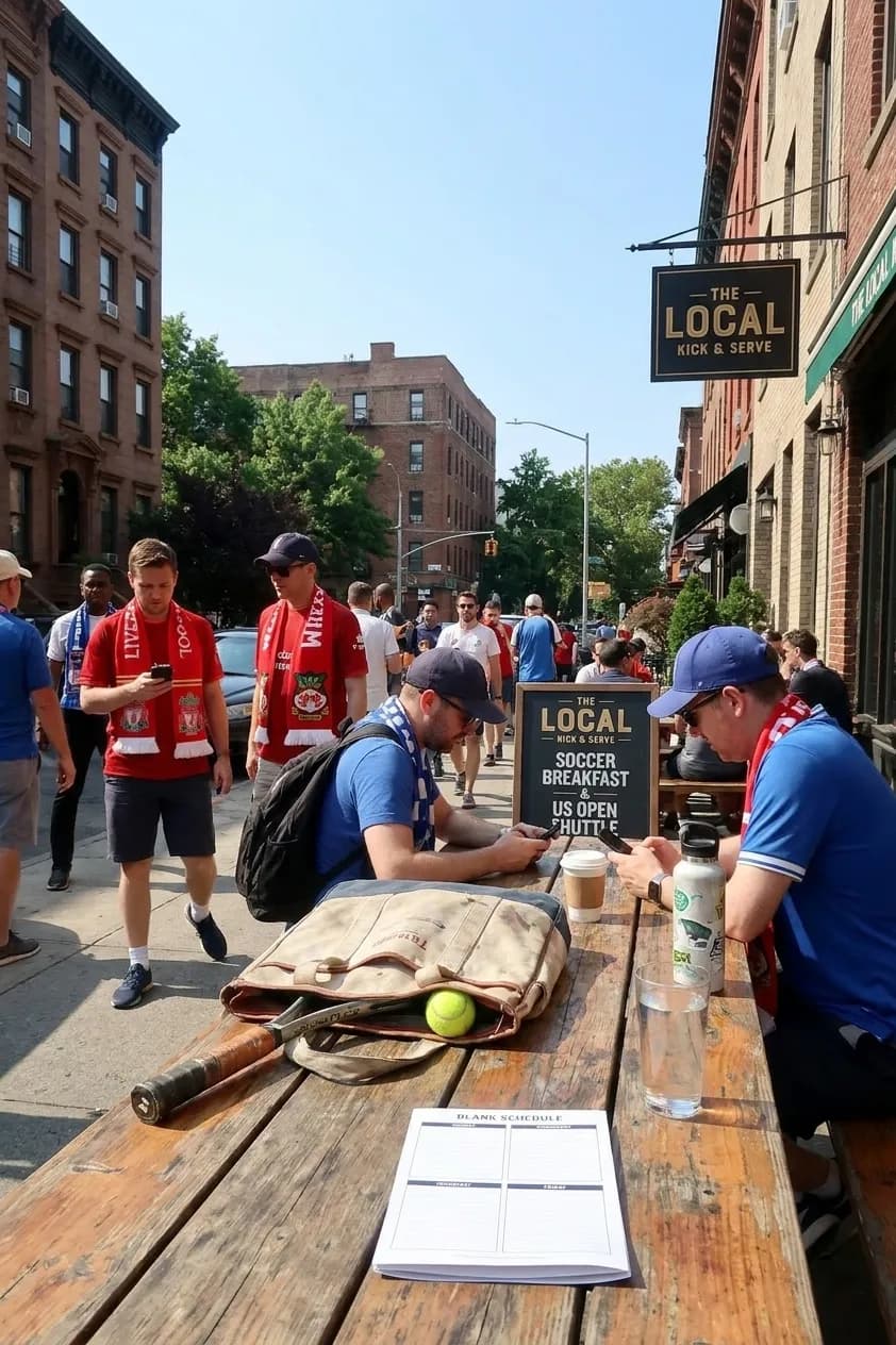 A bright Queens local-life scene connected to Liverpool vs Wrexham Morning Pubs Before US Open Grounds.