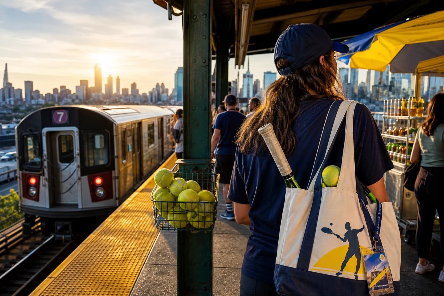 A bright New York local-life cover for Tigers vs Giants Baseball Nights Around US Open 2026, with US Open 2026 tennis details.