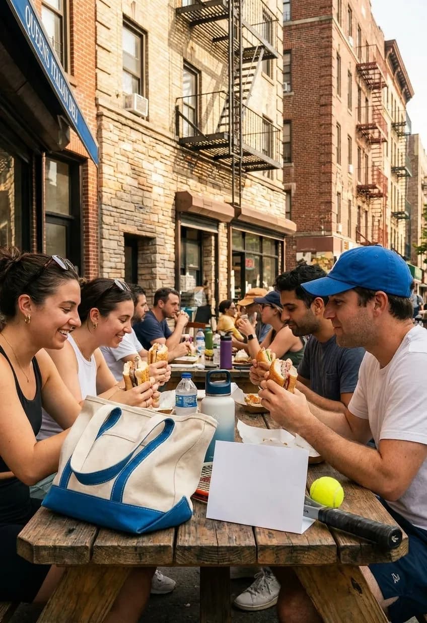 A bright Queens local-life scene connected to Vincent Pastore Italian Delis: Authentic Queens Sandwiches Near Open Venue.