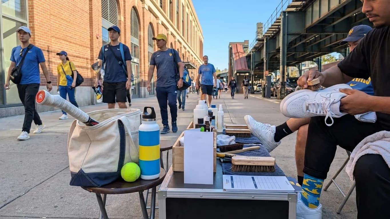 A bright Queens local-life scene connected to White Sox vs Red Sox Sneaker Cleaning Near US Open.