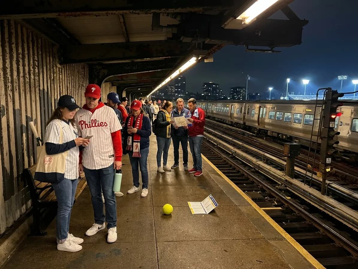Bright New York local-life cover for Yankees vs Phillies Queens Food Routes Before US Open.